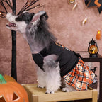 CuteBone Halloween Dog Dresses Velvet Holiday Small Dogs Clothes Onesie Pet Apparel Girl Puppy Skirt with Bow Hair Rope CVA45M-D