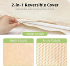 2PCS Replacement Cover for Cat Window Perch, M Size Cordless Cat Window Hammock Bed Accessories, Reversible Breathable/Warm Seat Cover for Inside (White, 20.4" L x 11.8" W)