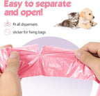1140 Counts 57 Rolls Unscented Doggy Poop Bags, Leak-Proof, Easy Tear-Off, Pink (13 x 9 Inches)