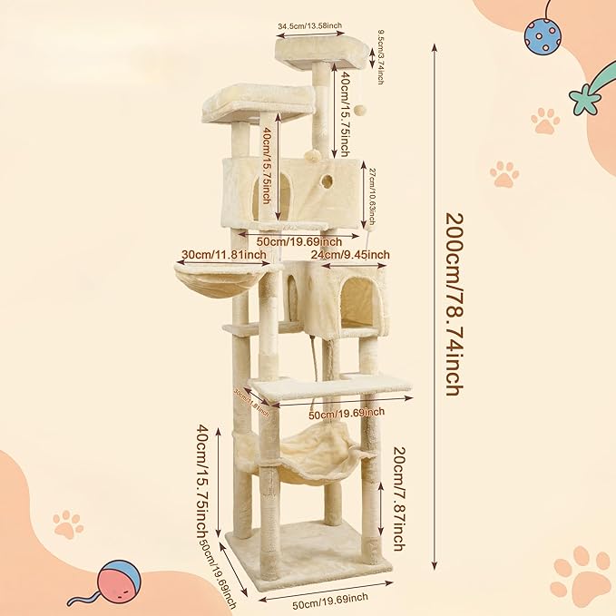 Multi-Tier cat Tree with a nest (Extra Large)