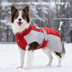 Dog Coat Dogs Jacket Waterproof Reflective Adjustable Dog-Winter Coats for Small/Medium/Large Dogs Dachshund Coat-(Red, Medium)