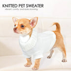 2 Pieces Dog Sweaters for Small Dogs, Turtleneck Knitted Chihuahua Yorkie Sweater, Dog Clothes Winter Warm Pullover Sweaters, Pet Cat Clothing Cold Weather Puppy Clothes Outfits (Small)