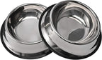 2Packs Stainless Steel Dog Bowl with Anti-Skid Rubber Base for Small/Medium/Large Pet, Perfect Dish, Pets Feeder Bowl and Water Bowl Perfect Choice for Dog Puppy Cat and Kitten (26oz)
