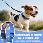 Martingale Dog Collar, Reflective No Pull Training Collar with Quick Release Buckle & USA Flag, Heavy-Duty Nylon, Adjustable for Small Medium Large Dogs (L,Blue with Flag