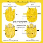 Dog Raincoat,Waterproof Rain Poncho with Hoodie, High Reflective Adjustable Pet Rain Jacket with Leash Hole for Small Medium and Large Dogs (Yellow(Water-Reactive Hydrochromic), Large: 22-37lbs)