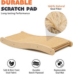 PETKARAY Sisal Cat Scratching Board, Curved Sisal Cat Scratcher, Large Indoor Kitty Scratch Pad, Heavy Duty Wave Lounge Bed for Kitten