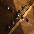 Hanging Sleigh Bell for Door knob,5 Loud Jingle Bells on Crazy Horse Leather Belts,Dogbells for Training,Christmas Bells for Holiday Home Decor(Silver Bells)