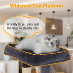 FDW | 37.8" Cat Tree Tower | Dark Gray | Multi-Level Indoor Activity Center with Sisal Scratching Posts, Condos, Plush Perches, Hanging Cat Toys | Sturdy, Easy to Assemble | for Kittens & Adult Cats