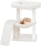 YOUPET Cat Tree with Cat Scratching Post for Indoor Cats, Cat Tower with Scratching Board and Playful Toy Balls, Cat Tree Tower with Cozy Hammock,Beige