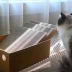 Cardboard Cat Scratcher with 2 Boxes, 6PCS Reversible Cat Scratch Pads in Large Cat Scratcher Box, 17.1" ｘ13.2 ｘ6.1