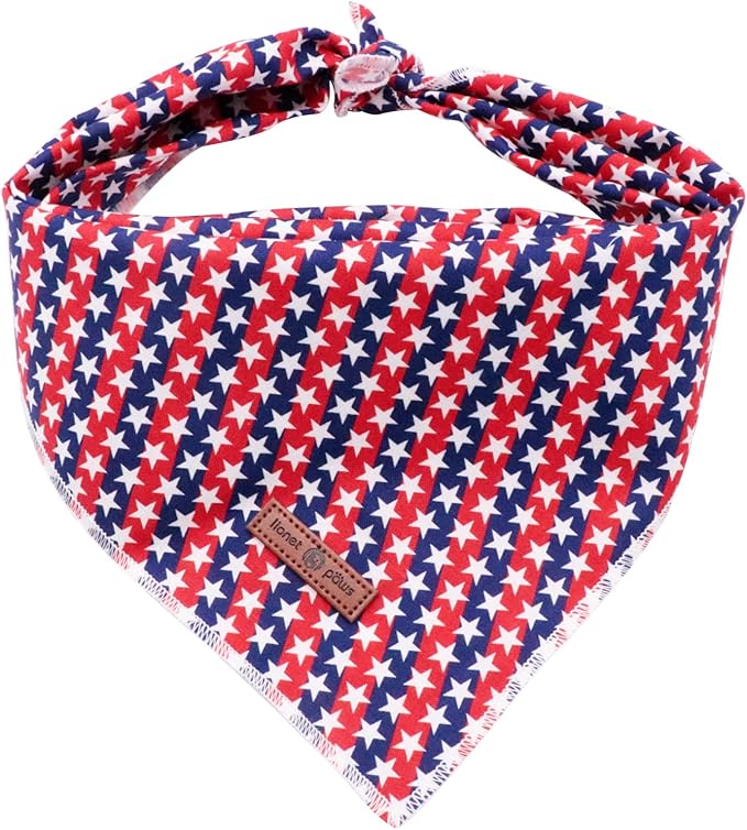 Lionet Paws Dog Bandana,4th of July Fabric Dogs Kerchief for Small Medium Dogs,Dog Cotton Triangle Bibs Scarf for Girl Boy