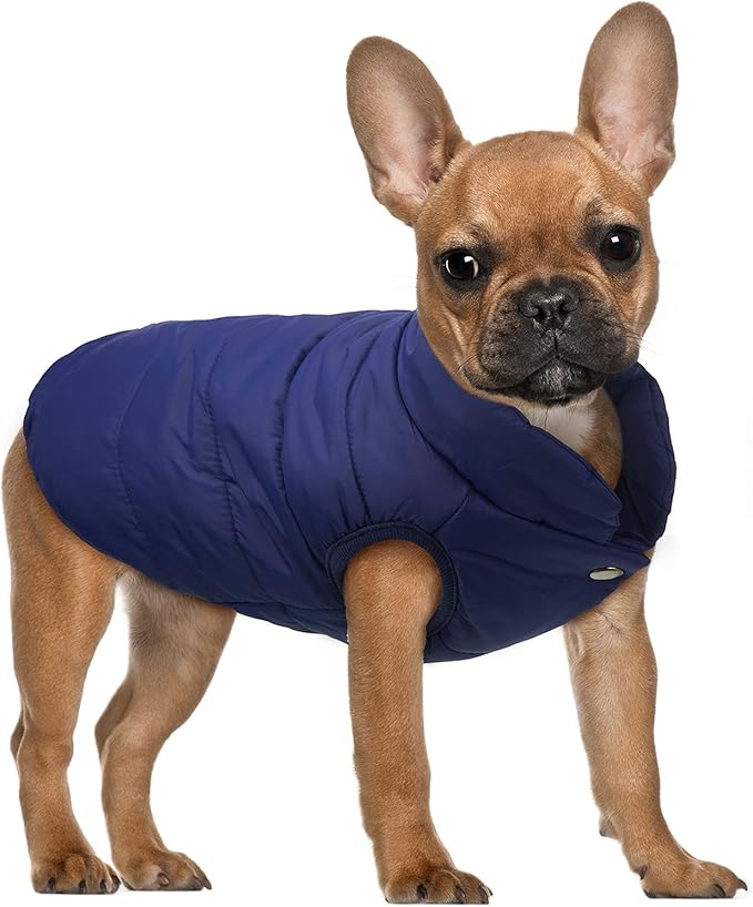 Syhood 2 Pieces Dog Jacket 2 Layers Fleece Lined Dog Jacket Warm Soft Windproof Small Pet Coat for Winter Cold Weather(XL, Navy,Red)