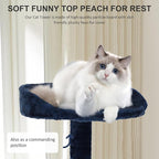 70" Multi-Level Cat Tree Tower with Scratching Posts, Toys & Condo - Space-Saving Design for Indoor Kittens, Compact Floor Footprint & Vertical Space for Multi-Cat Homes-Navy Blue