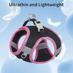 AIITLE XXS Dog Harness & Leash Set - Breathable Reflective No-Choke Small Dog Harness for Teacup Puppies, Indoor/Outdoor Use - Boston Terrier, Maltese, Chihuahua(Black, XXS)