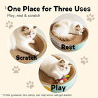 Extra Large Cat Scratcher Bed, 19.7" L x 13.8" W x 3.5" H Anti-Tip XL XXL Cat Scratch Cardboard, Scratching Board Pad for Indoor Cats Kitty Kittens, Scratch Lounge House Couch, Furniture Protector