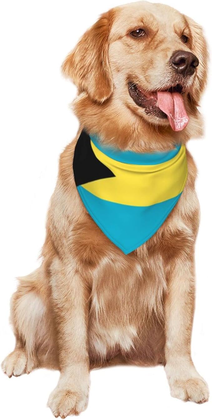 Dog Bandanas Bahamas Flag Pet Bandana Scarf Triangle Bibs Kerchief Accessories for Dogs Cats