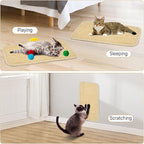 5 Pcs Cat Scratcher Mat, 15.7X 8 Inch Sisal Cat Scratching Pad with Adhesive Loop Tape, Natural Scratch Pad Rug for Cat Grinding Claws Nails Furniture Protector for Sofa Chair Couch