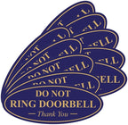 All Quality Oval DO NOT Ring DOORBELL Thank You Sign - Blue/Gold Medium 10 Pack