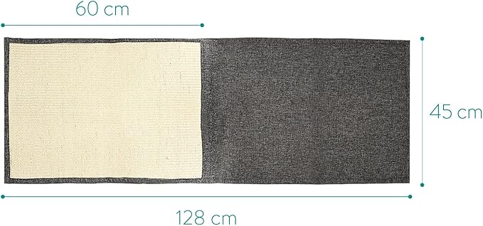 Navaris Cat Scratch Armrest Organizer - Sisal Furniture Protector Scratching Pad for Cats - Scratcher Mat Cover for Sofa Couch Armchair - Dark Gray