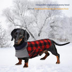 Dog Winter Coat,Dachshund Clothes,Waterproof Miniature Dachshund Jacket,Small Dogs Coat with Harness Hole,Dachshund Jumper with Turtle Neck,Pet Dog Clothes British Style-Red Plaid-XS