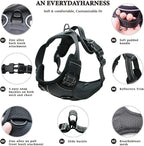 No Pull Dog Harness, Reflective Comfortable Vest Harness with Front & Back Easy Control Handle Adjustable Soft Padded Pet Vest for Small to Large Dogs(Orang,S)