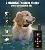 Dog Shock Collar - 4200FT Dog Training Collar with Remote Innovative IPX7 Waterproof with 4 Training Modes,Vibration and Shock,Rechargeable E-Collar for All Breeds