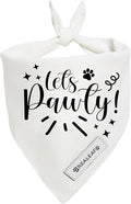 Realeaf Lets Pawty Dog Bandana,Wedding Birthday Party Outfit for Boy and Girl, Premium Durable Fabric, Engagement Announcement for Large and XLarge Dogs (Small)