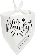 Realeaf Lets Pawty Dog Bandana,Wedding Birthday Party Outfit for Boy and Girl, Premium Durable Fabric, Engagement Announcement for Large and XLarge Dogs (Large)