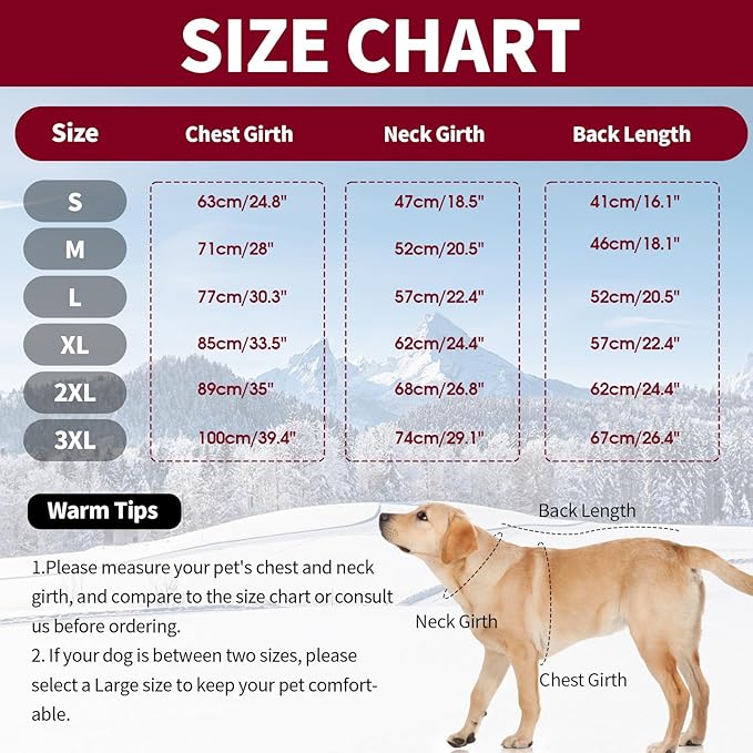 IDOMIK Dog Winter Coat for Medium Dogs, Warm Dog Winter Jacket with Fleece High Collar, Zippered Cold Weather Coats for Dogs, Waterproof Doggy Snow Jacket Clothes,WineRed,M