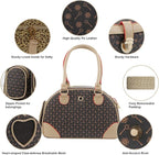 Fashion Dog Carrier PU Leather Dog Handbag Dog Purse Cat Tote Bag Pet Cat Dog Hiking Bag, Brown, Small 38 * 23 * 17cm