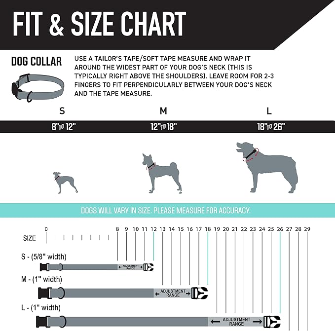 Wolfgang Heavy Duty, Adjustable Dog Collar with Quick Release Nylon Buckle for Walking & Training, FuzzyTails Print, Medium