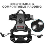 BARKBAY No Pull Dog Harness Front Clip Heavy Duty Reflective Easy Control Handle for Large Dog Walking(Dark Grey,M)