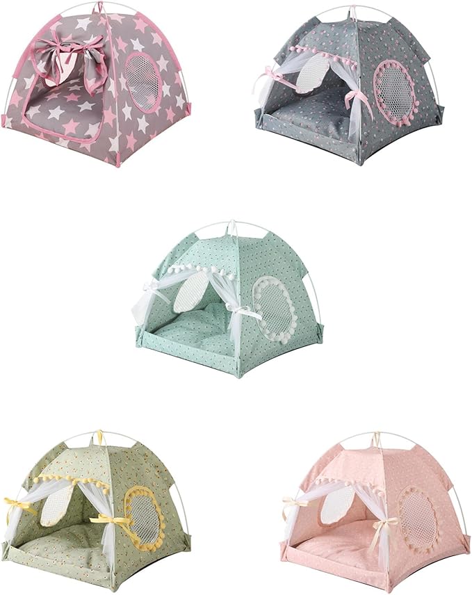 Pet Tent House Dogs Bed Portable Removable Puppies Cat Indoor Outdoor Kennels Cave