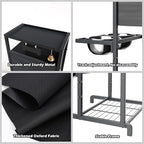Elevated Dog Bowls, Height Adjustable Raised Dog Bowl Stand (4.5'' to 12''), Organizer Bowl Holder for Large Medium Dogs