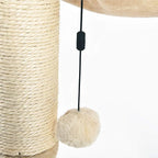 Amazon Basics Cat Tower with Hammock Bed and Scratching Post for Indoor Cats, Easy to Assemble, Interactive Hanging Ball, 15.8" x 15.8" x 19.7", Beige