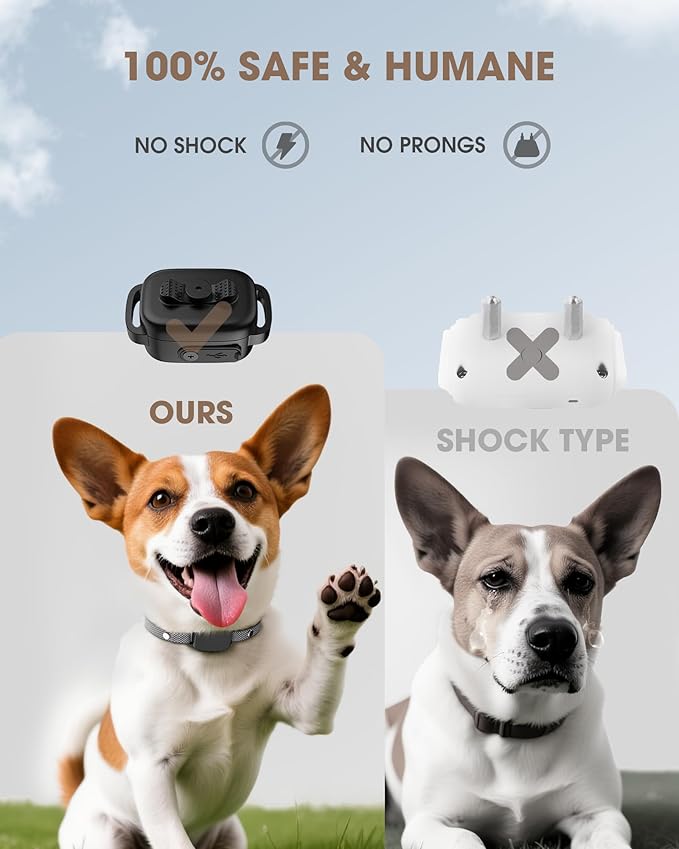 No Shock No Prongs Dog Training Collar, 100% Safe & Humane for Small Medium Dogs, Sound & 2X Strong Vibration(1-9) & Combo Mode (1-9), 2600Ft Remote Range E-Collar with Smart Power Mode (Orange)