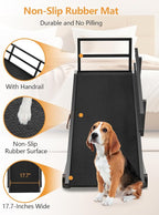 Dog Ramp for Bed, Pet Ramp for Small Dogs to Get on Bed, Dog Bed Ramp for High Bed 24 inch, Adjustable Wood Furniture Dog Ramp for Couch/Bedroom, Adjustable from 15" to 24" Height - Black