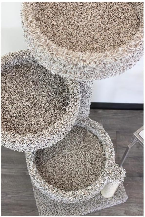 Maykoosh Artisanal Abode Modern Marvel Multi Level Tree, Floor Mountable, Carpet Material for All Cat Breeds, Climbing Pets - 26" L x 24" W x 46" H Speckeled