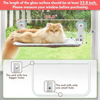 AMOSIJOY Cordless Cat Window Perch, Cat Hammock for Wall with 4 Suction Cups, Anchor&Screw for Two Ways of Installation, Solid Metal Frame and Reversible Cover, Foldable Cat Beds for Indoor Cats