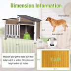 Heated Dog House for Outdoor Use with Matel Frame, Waterproof Design & Heating Blanket - All-Weather Wooden Kennel with Sliding Window & Metal Frame (Brown-1-H, L)