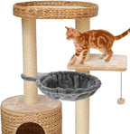 Kisangel Cat Tree Hammock Replacement 16.9 Inch Plush Cat Nest Bed Soft Spoon-Shaped Hammock for Tower Accessories Indoor Pet Furniture