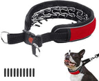 Martingale Collar for Dogs, No Pull Dog Collar for Large Medium Dogs, Reflective Anti Pull Dog Collar with Buckle, Adjustable Heavy Duty Nylon Slip Collar for Training Walking 1.8 Inch Wide S Red