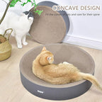 2 in 1 Round Cat Scratching Board, Cardboard Cat Scratcher for Indoor Cats, Corrugated Cat Scratch Pad for Grinding Claws and Rest (23.6")