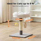 Gardner Pet 20" Cat Tree, Solid Wood Small Cat Tree with Cat Scratching-Posts & Hanging Toys for Kittens(Grey, Circle-Corduroy)