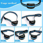 Replacement Collar for Shock Training Bark Collar,Dog Shock Collars Replacement, Nylon Replacement Collar Strap for E Collar Wireless Dog Fence Receivers（2 Piece, Blue+Black）