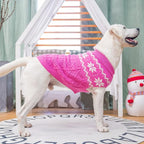 Warm Winter Pink Dog Sweater - Female Cold Weather Pet Clothes for Small Medium Large Dogs Girl Indoor Outdoor, Soft Classic Knit Puppy Apparel Coat