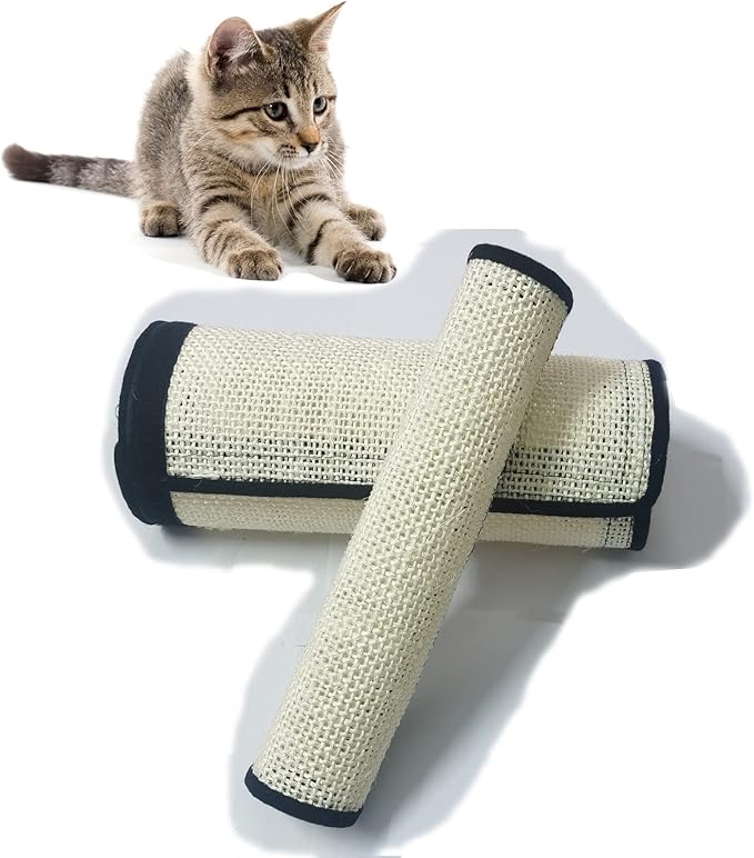 Cat Scratcher Mat Natural Sisal 2 Pack Cat Scratch Mats Sisal Thin Scratcher Mat with Velcro Protecting Furniture Sofa Chair Desk Legs 16X12 and 12X6 in
