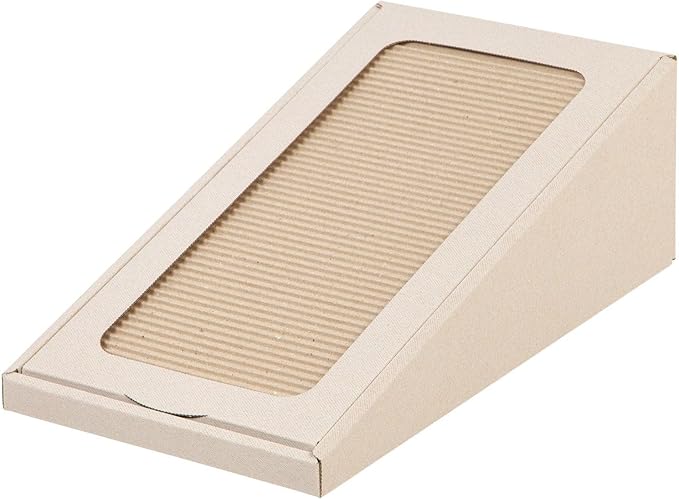 IRIS USA, Inc. Scratch 'N Roll Cat Scratching Pad, Two 59" Long Rolls of Corrugated Cardboard, Cat Scratcher, Cat Scratch Pad, Rubber Feet Prevent Unwanted Movement, Ivory