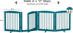Freestanding Dog Gate with Door, Pet Gate for Stairs, 80 inch Wide Pet Barrier Indoor, Dog Fences Indoor, Support Feet Included, 4 Panels, 24" Tall, Blue