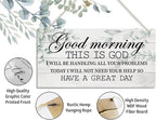 Good Morning This is God Inspirational Quote Wooden Decor Sign, Bible Verses Decor Signs, Hanging Printed Wooden Plaque Decor, Rustic Home Decor Sign, Hanging Christian Gift 12x 6inch